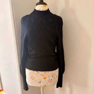 Express Black Mock Neck Knit Sweater